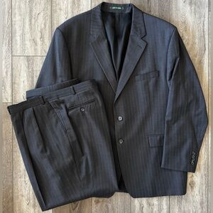 Lauren Ralph Lauren 2-PC Suit Men’s 50R Gray Pinstripe Wool Lightweight 41x29”